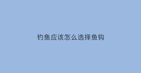 钓鱼应该怎么选择鱼钩(钓鱼应该怎么选择鱼钩型号)