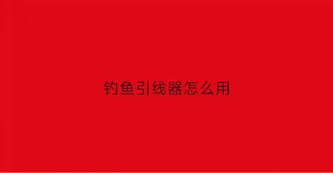 钓鱼引线器怎么用(钓鱼引线是干嘛用的)