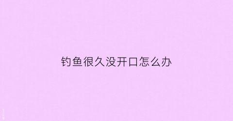 钓鱼很久没开口怎么办(钓鱼很久没开口怎么办视频)