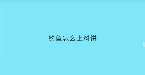 钓鱼怎么上料饼(饵料饼怎么挂钩)
