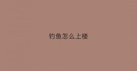 钓鱼怎么上楼(钓鱼怎么上鱼)