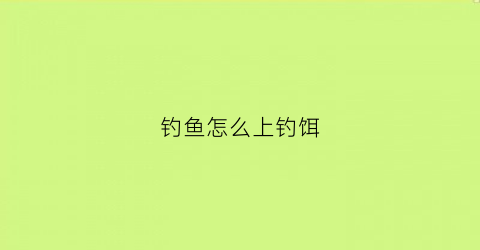 钓鱼怎么上钓饵(钓鱼怎么上钓饵料视频)