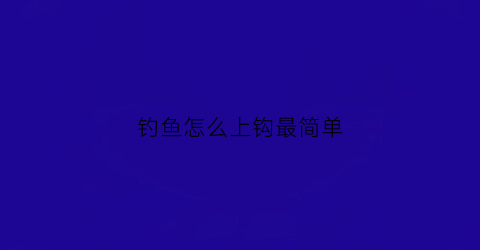 钓鱼怎么上钩最简单(如何上钓鱼钩)