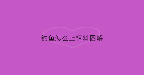 钓鱼怎么上饵料图解(如何上鱼饵)