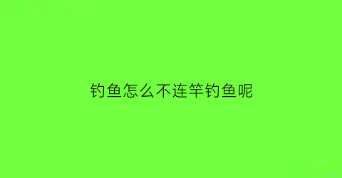 钓鱼怎么不连竿钓鱼呢(钓鱼怎么不断线)