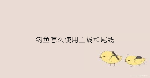 钓鱼怎么使用主线和尾线(钓鱼的主线怎么绑结实)