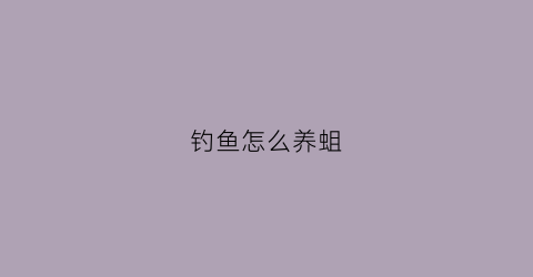 钓鱼怎么养蛆