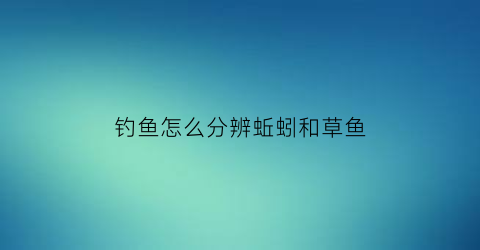 钓鱼怎么分辨蚯蚓和草鱼(怎么区分蚯蚓)