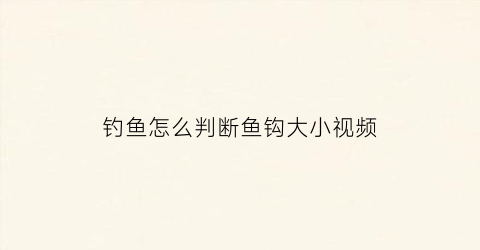 钓鱼怎么判断鱼钩大小视频(怎么判断鱼钩的大小)