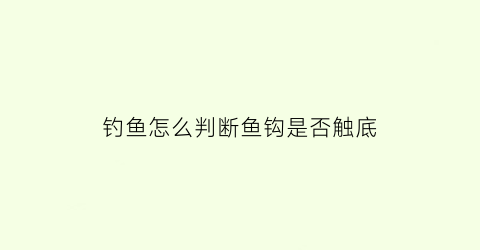 钓鱼怎么判断鱼钩是否触底(如何确定鱼钩是否躺底或者轻触底)