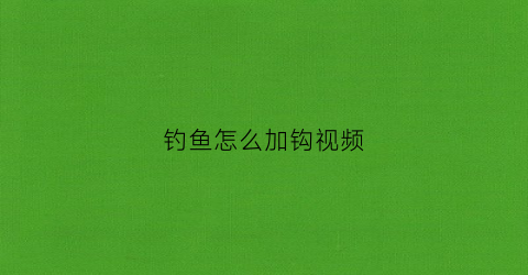 钓鱼怎么加钩视频(鱼钩加固绑法视频)