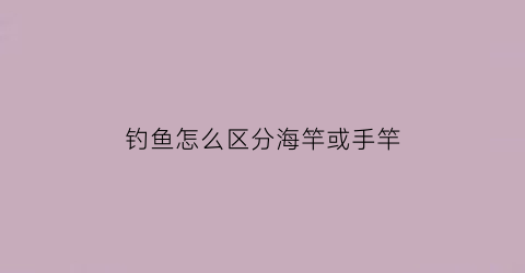 “钓鱼怎么区分海竿或手竿(钓鱼怎么区分海竿或手竿视频)