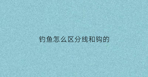 钓鱼怎么区分线和钩的(钓鱼怎么区分线和钩的大小)