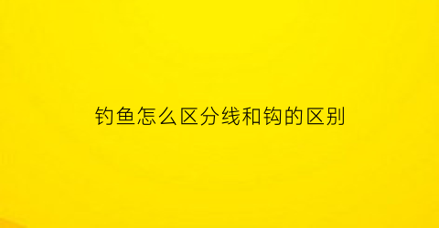 钓鱼怎么区分线和钩的区别(钓鱼怎么区分线和钩的区别图片)