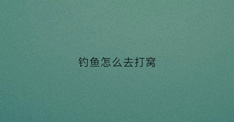 钓鱼怎么去打窝(钓鱼怎么打窝打的准)