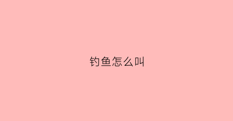 钓鱼怎么叫(钓鱼怎么叫打龟)