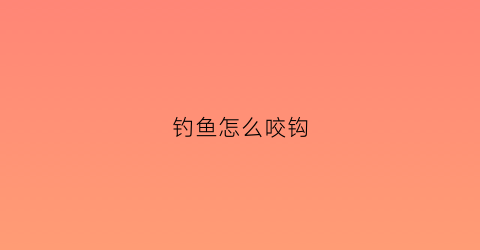 钓鱼怎么咬钩(钓鱼怎么咬钩视频)