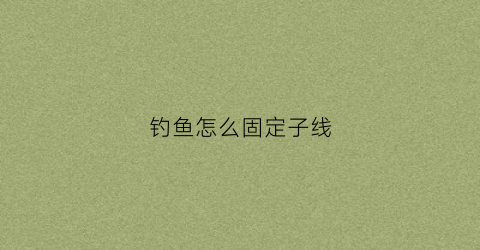 钓鱼怎么固定子线(钓鱼怎么把子线绑到主线上)