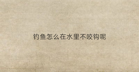 钓鱼怎么在水里不咬钩呢(钓鱼怎么在水里不咬钩呢图片)