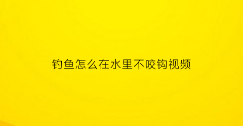 钓鱼怎么在水里不咬钩视频(钓鱼怎么在水里不咬钩视频教程)