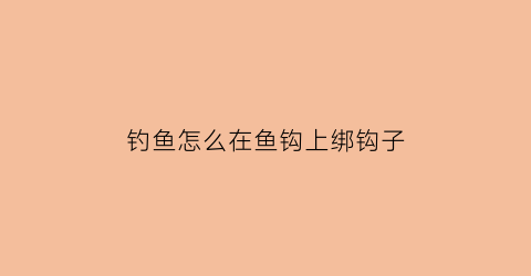 钓鱼怎么在鱼钩上绑钩子(钓鱼鱼钩怎么绑到杆上)