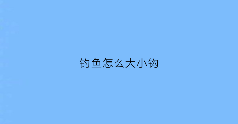 钓鱼怎么大小钩(钓鱼鱼钩大点好还是小点好)
