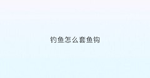 钓鱼怎么套鱼钩