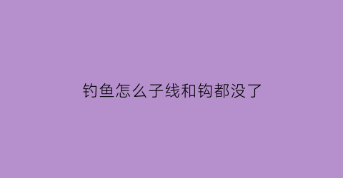 钓鱼怎么子线和钩都没了