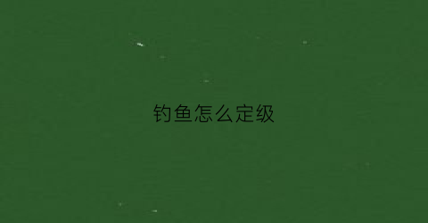 钓鱼怎么定级(钓鱼怎么评等级)