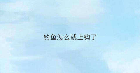 钓鱼怎么就上钩了(钓鱼怎么就上钩了呢)