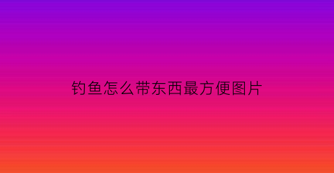 “钓鱼怎么带东西最方便图片(钓鱼带什么装备最省事)