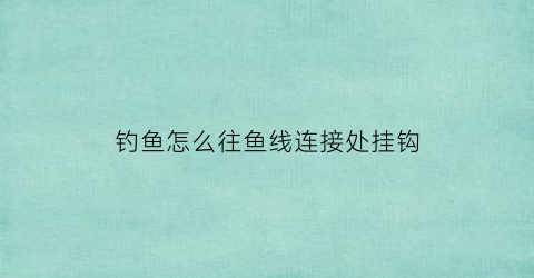 钓鱼怎么往鱼线连接处挂钩