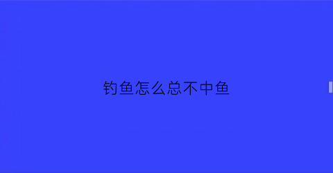 钓鱼怎么总不中鱼(怎么老钓不到鱼)