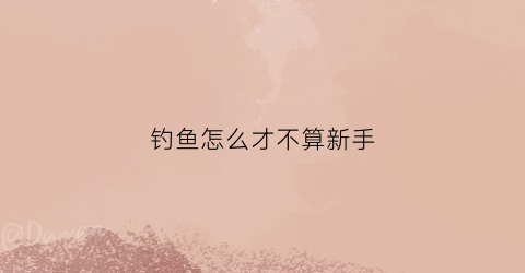 钓鱼怎么才不算新手(怎么开始钓鱼)