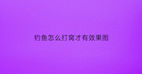 钓鱼怎么打窝才有效果图(钓鱼到底怎么打窝)