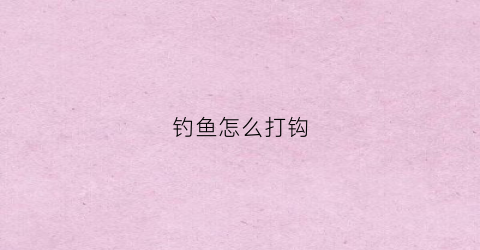 钓鱼怎么打钩(钓鱼怎么打钩视频教程)