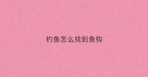 钓鱼怎么找到鱼钩(教你3个钓鱼小技巧迅速找到鱼窝上鱼再也不用愁了)