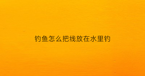 钓鱼怎么把线放在水里钓(新手钓鱼怎么把鱼线绑到杆上)
