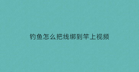 “钓鱼怎么把线绑到竿上视频(怎么把线绑到鱼竿上和飘视频)