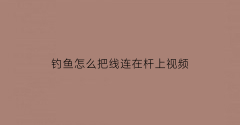 “钓鱼怎么把线连在杆上视频(鱼钓线怎么连到杆子上)