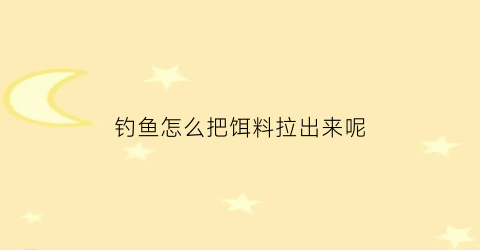 “钓鱼怎么把饵料拉出来呢(钓鱼怎么把饵料拉出来呢视频)