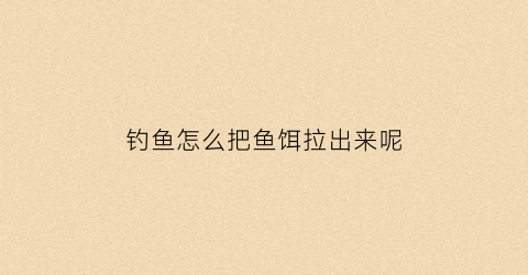 钓鱼怎么把鱼饵拉出来呢(鱼饵怎么拉饵)