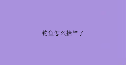钓鱼怎么抬竿子(钓鱼怎么抬竿子最好)