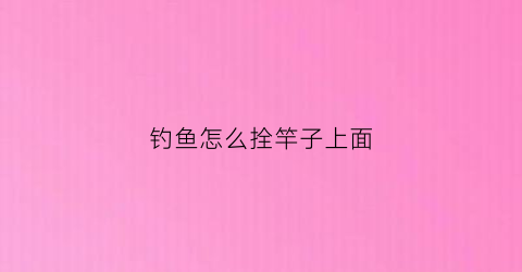 钓鱼怎么拴竿子上面(钓鱼怎么拴竿子上面的线)