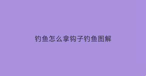 “钓鱼怎么拿钩子钓鱼图解(钓鱼怎么拿钩子钓鱼图解大全)