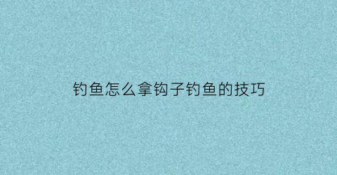 “钓鱼怎么拿钩子钓鱼的技巧(钓鱼怎么拿钩子钓鱼的技巧和方法)