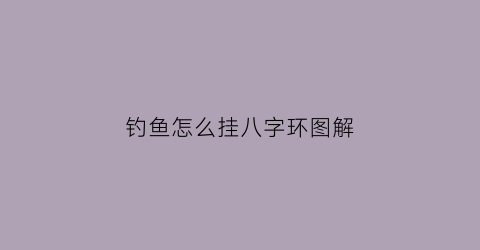 “钓鱼怎么挂八字环图解(钓鱼怎么挂八字环图解法)