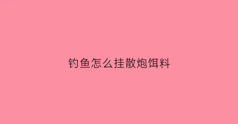 “钓鱼怎么挂散炮饵料(散炮饵料怎么挂钩)