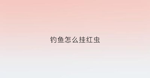 钓鱼怎么挂红虫