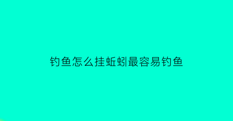 钓鱼怎么挂蚯蚓最容易钓鱼(钓鱼挂蚯蚓视频教程)
